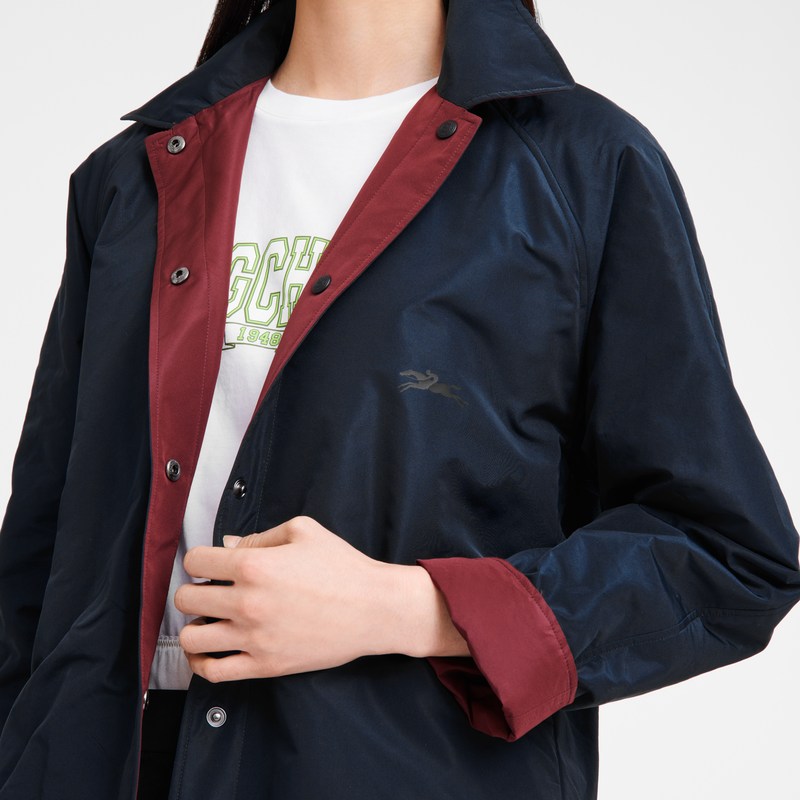 Longchamp Padded blouson - Technical taffeta Navy/Burgundy | 9208-TGURX