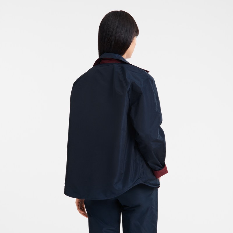 Longchamp Padded blouson - Technical taffeta Navy/Burgundy | 9208-TGURX