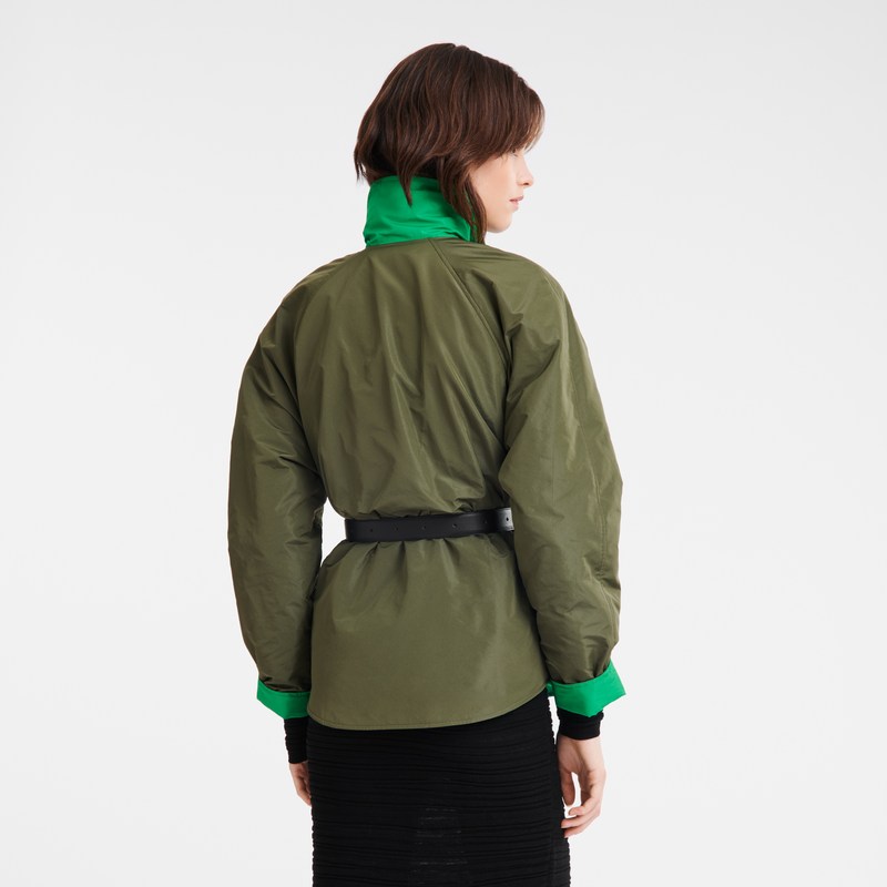 Longchamp Padded blouson - Technical taffeta Khaki/Green | 3168-BJAMY