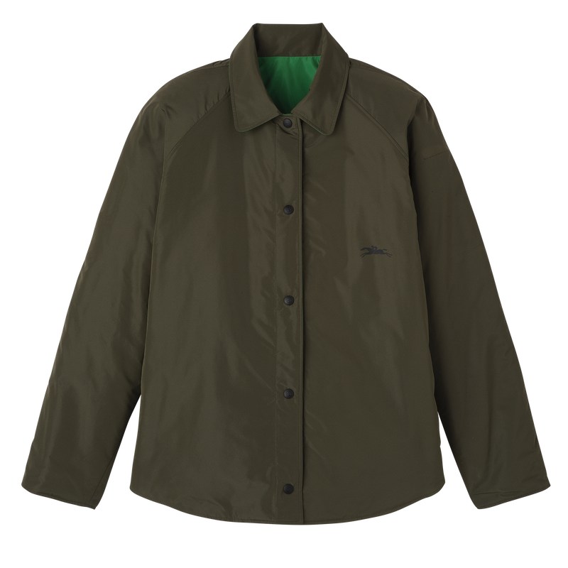 Longchamp Padded blouson - Technical taffeta Khaki/Green | 3168-BJAMY