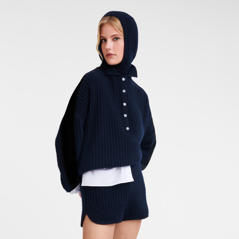 Longchamp Polo collar jumper - Knit Lacivert | 7486-DOEQC