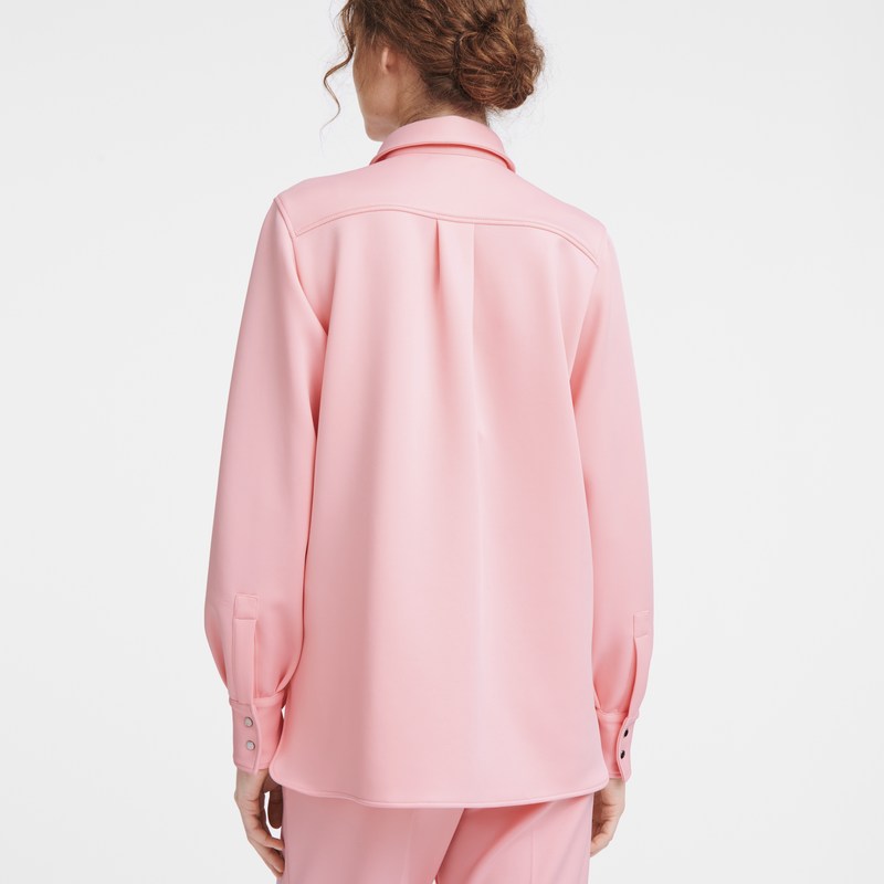 Longchamp Shirt - Jersey Pembe | 4821-UROIH