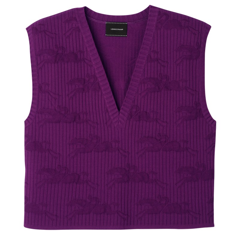 Longchamp Sleeveless sweater - Knit Violet | 8972-DHQYV