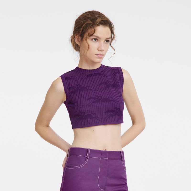 Longchamp Sleeveless top - Knit Violet | 3207-SDUFB