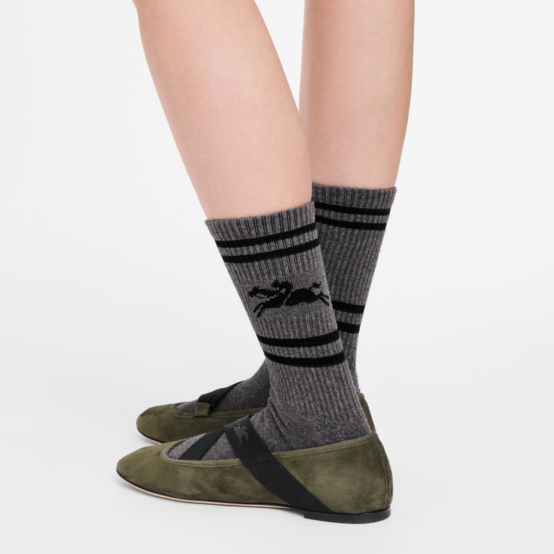 Longchamp Socks - Knit Anthracite | 9637-NGETM