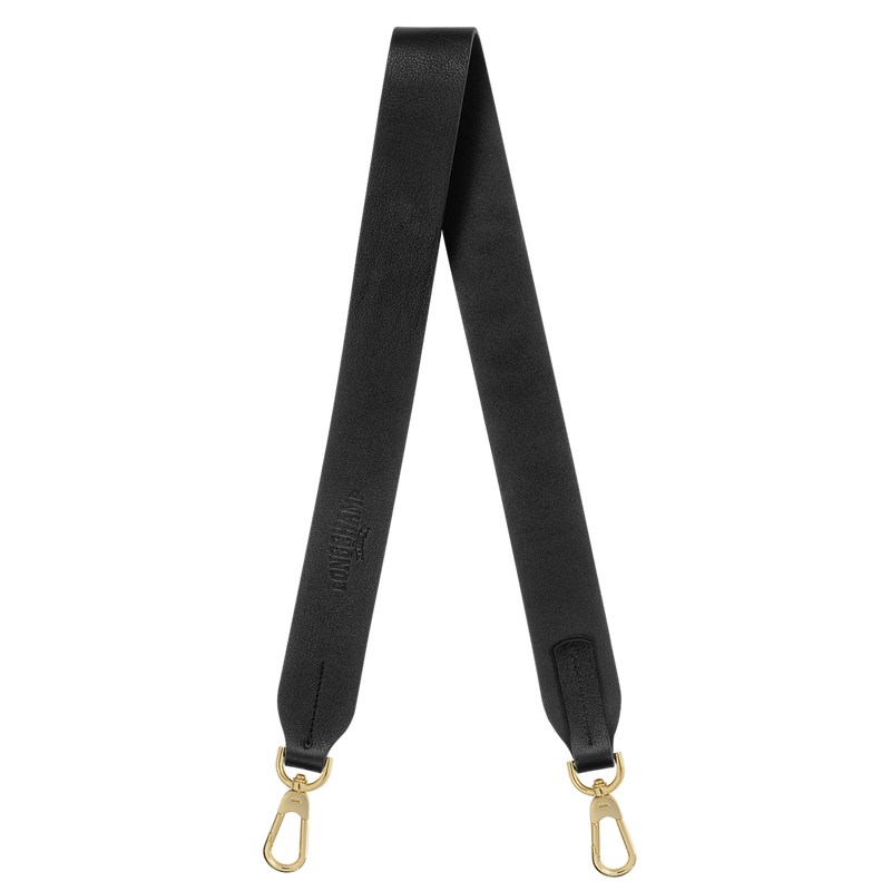 Longchamp Spring/Summer 2024 Collection Shoulder strap - Leather Siyah | 2340-TVQHW