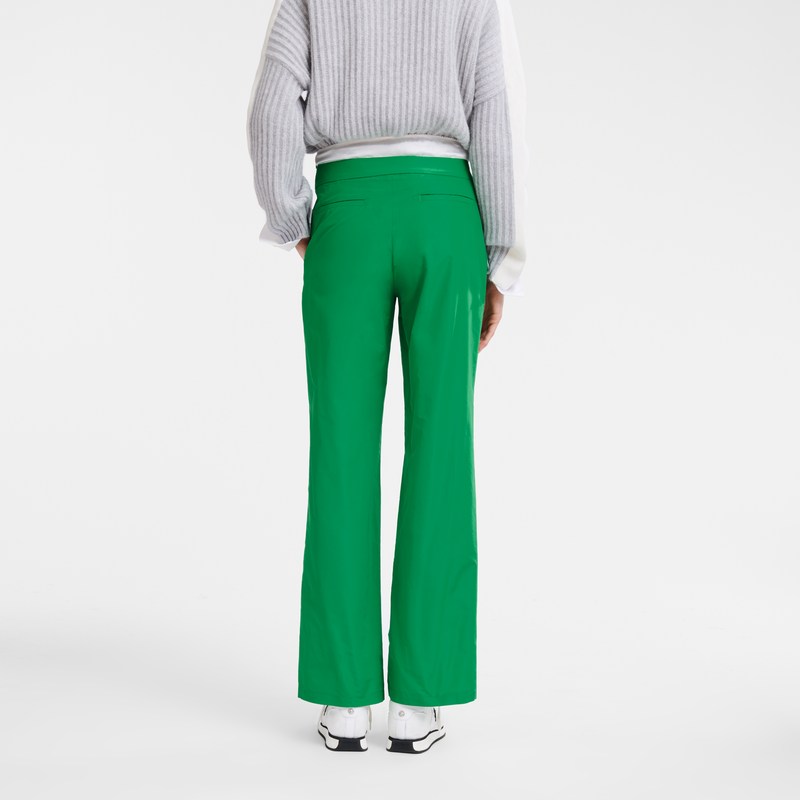 Longchamp Straight pants with patch - Technical taffeta Yeşil | 0821-XTSPJ