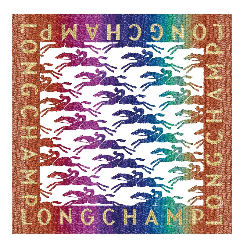 Longchamp Sunset Glitters Silk scarf 70 - Silk Sienna | 8435-KIJDZ