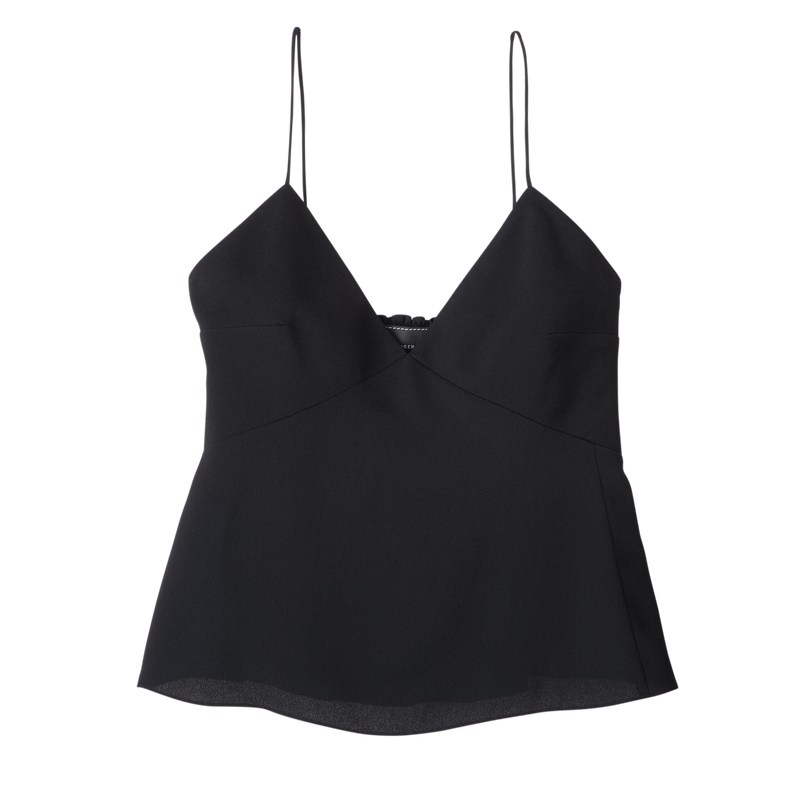 Longchamp Thin strap top - Crepe de Chine Siyah | 2675-RMVJE