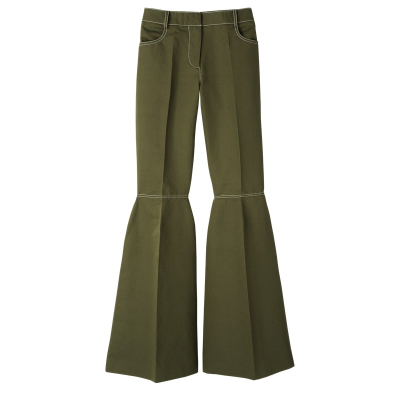 Longchamp Trousers - Gabardine Haki | 1684-FYHMS