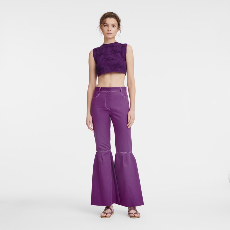 Longchamp Trousers - Gabardine Violet | 5847-XGRSY