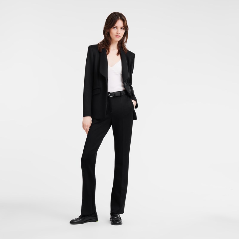 Longchamp Trousers - Jersey Siyah | 6750-XIGDL