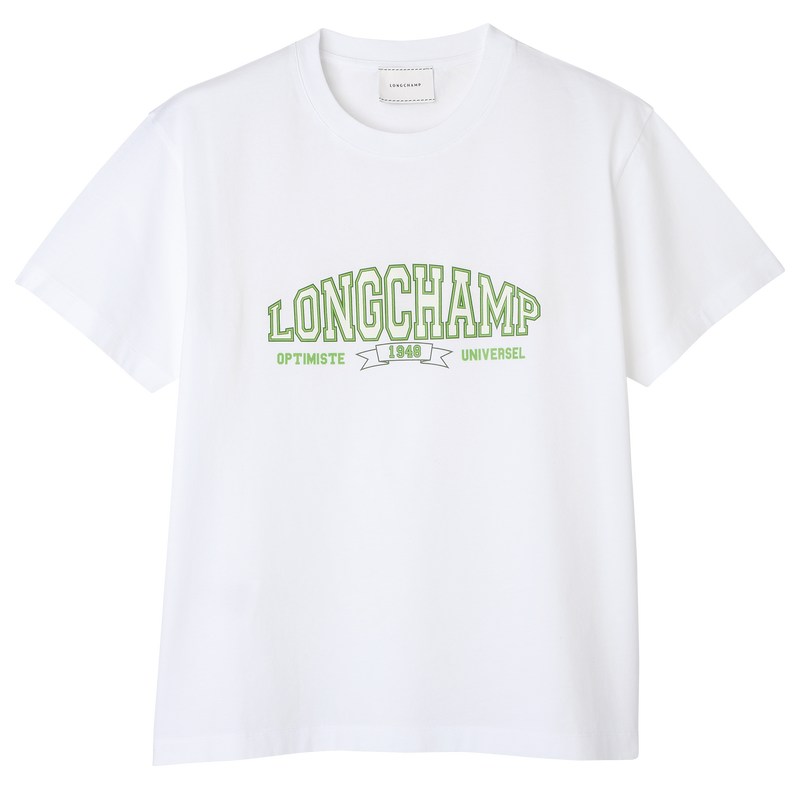 Longchamp T-shirt - Jersey Beyaz | 2194-VZWTY