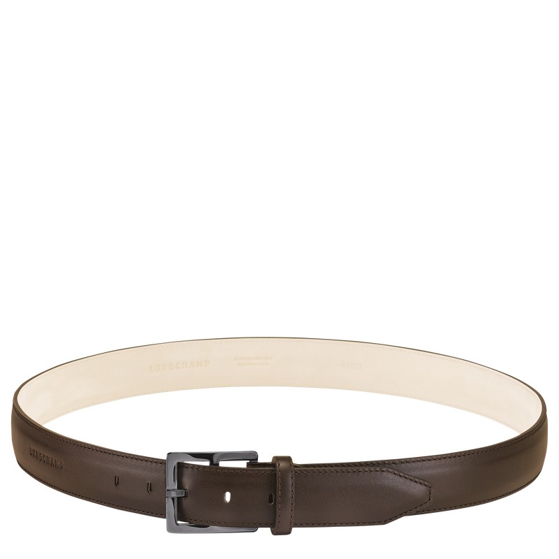 Longchamp Végétal Men\'s belt - Leather Mocha | 5248-EYUCX