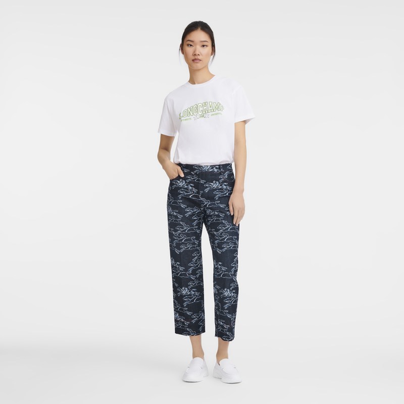 Longchamp cropped trousers - Denim Lacivert | 1548-MXHPC