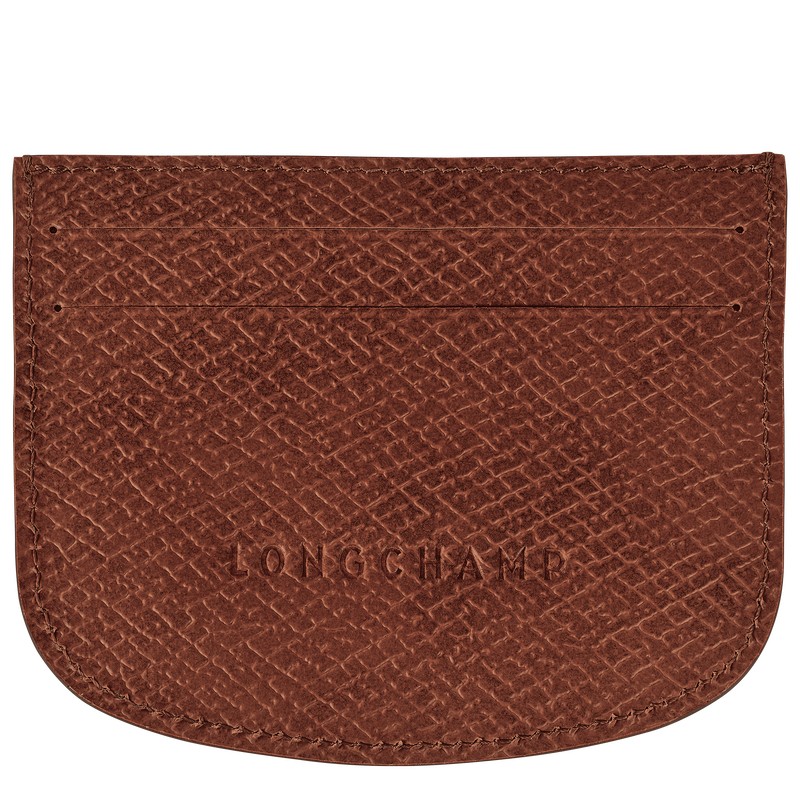 Longchamp épure Card holder - Leather Kahverengi | 4091-DEQRJ