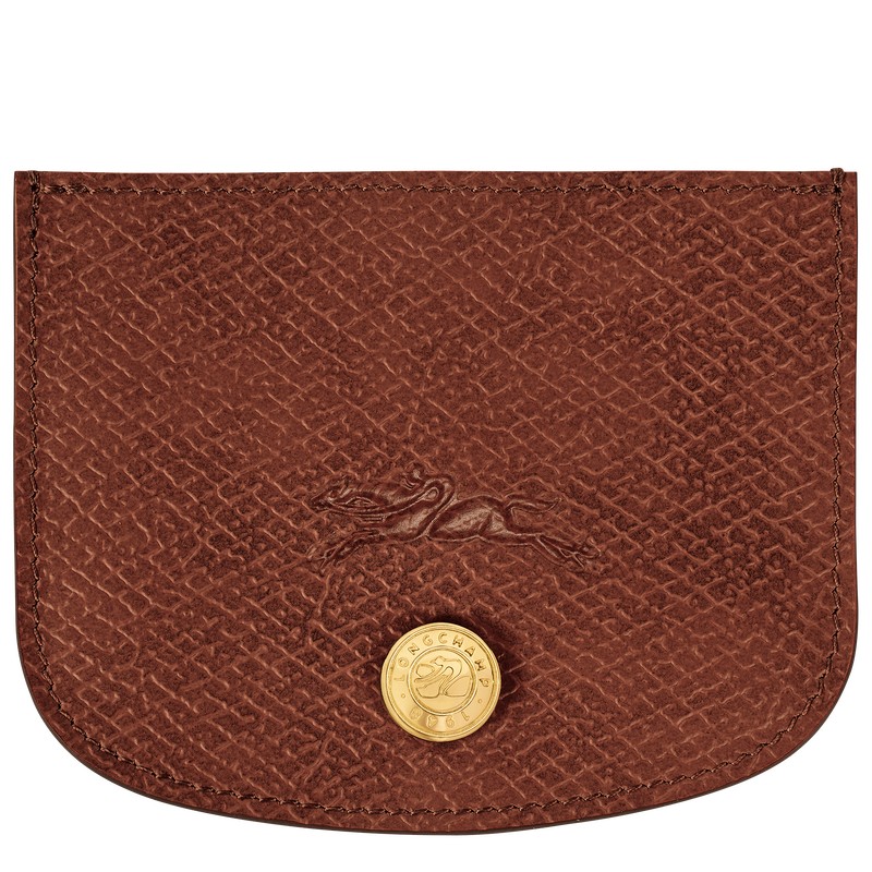 Longchamp épure Card holder - Leather Kahverengi | 4091-DEQRJ