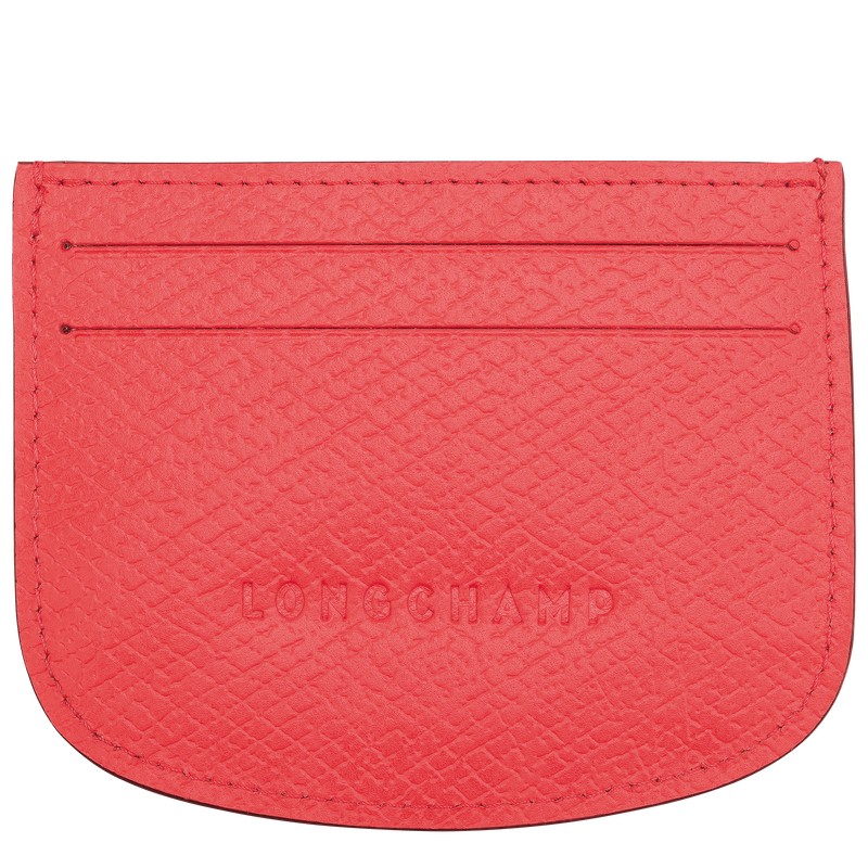 Longchamp épure Card holder - Leather Strawberry | 4596-OPEUR