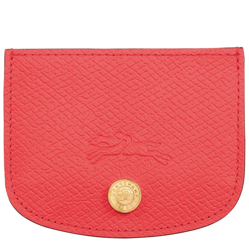 Longchamp épure Card holder - Leather Strawberry | 4596-OPEUR