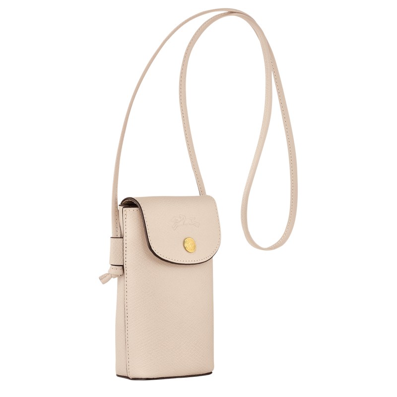 Longchamp Épure Phone case with leather lace - Leather Paper | 3069-OSTJV