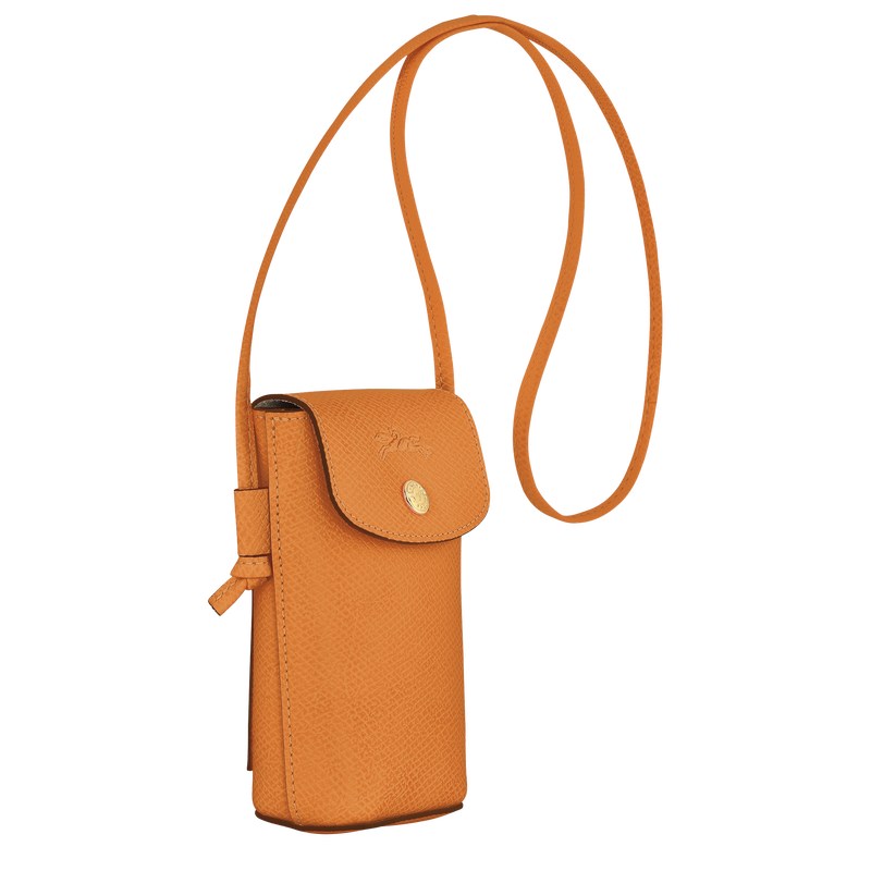 Longchamp Épure Phone case with leather lace - Leather Kayısı Rengi | 6381-SKUDH