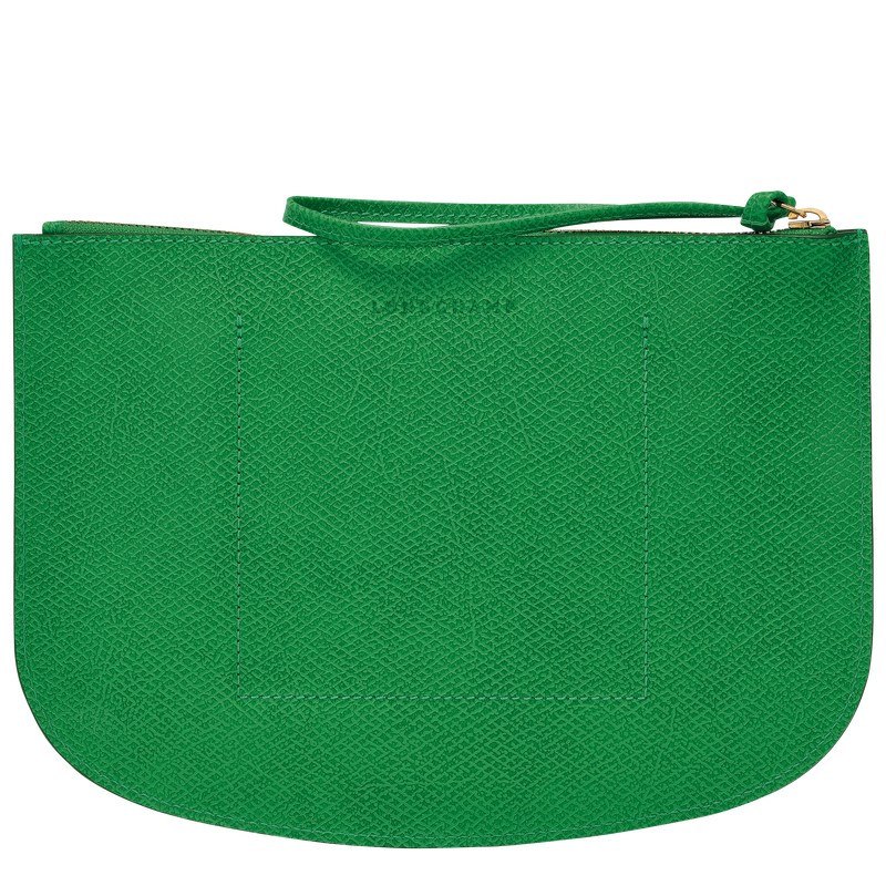 Longchamp Épure Pouch - Leather Yeşil | 3184-FUZGL